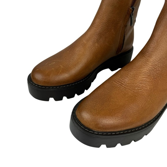 Franco Sarto Billie Lug Sole Leather Boots Ankle Platform Bootie Brown Size 6 - Picture 4 of 16